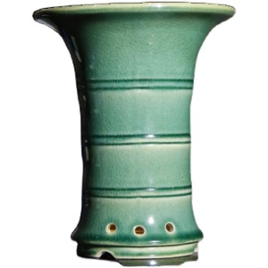 Maceta de cerámica para bonsái, esmaltada en verde, tamaño pequeño, para plantar orquídeas - Product Image 5