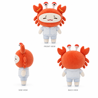 Peluche Costume de Crabe Orange Adorable, Poupée Douce et Moelleuse en Pyjama Marin avec Visage Endormi, Fabricant OEM ODM Personnalisé de Cadeaux
