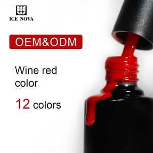 ICE NOVA Mec Color vino rojo Gel polaco Semi permanente UV LED 10ml/15ml/1kg Esmalte de barniz a granel Etiqueta privada Hema/Tpo/Hpma Free - Product Image 3