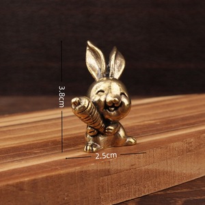 Brass Rabbit Figurine Set 4Pcs Animal Shape Home Decor Traditional Design <b>Easter</b> Gift - Product Image 2