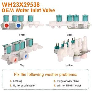 Valve d'entrée d'eau Wh23x29538, 110 V, électrique, en plastique, installation facile, pour pièces de machine à laver Ge - Product Image 2