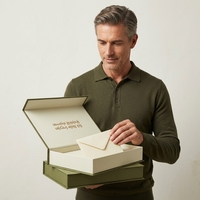 Boîte cadeau en papier magnétique verte et noire avec logo personnalisé de luxe, boîtes d'emballage rigides pliables recyclables avec couvercle magnétique