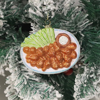 Usine personnalisée soufflé à la main arbre de noël suspendus ornements en verre Mini verre crème Cupcake noël nourriture Dessert ornements