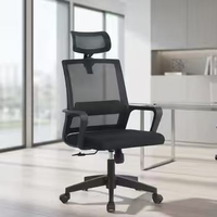 Chaise de bureau pivotante entièrement en maille à prix de gros, chaise de bureau ergonomique à dossier haut avec appui-tête