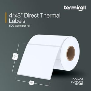 4x3 direct thermal labeling–500 labels/<b>roll</b>, product and inventory barcode labels - Product Image 3