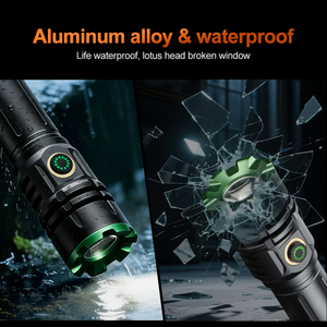 WOSEN Aluminum Alloy Super Bright 2000 Lumen Window Breaker Usb Type C <b>Rechargeable</b> Stepless Dimming <b>Working</b> Flashlight - Product Image 6