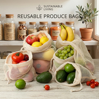 Sac fourre-tout en filet de coton réutilisable personnalisé OEM avec points de renforcement pour l'emballage de produits de marque au détail