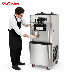 Máquina comercial de helado suave de 3 sabores, de pie, 18-40L/H, de acero inoxidable, para yogur helado - Product Image 1
