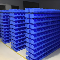 Bacs de stockage en plastique pour entrepôt, caisses à face ouverte, empilables, bacs de rangement en plastique, bacs à pièces en plastique, impression personnalisée du LOGO en usine