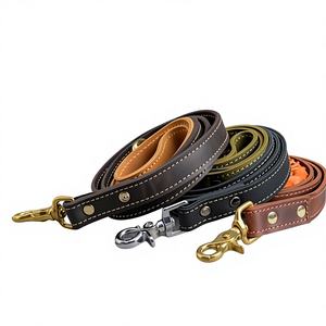 Conjunto de Correa y Collar de Cuero Personalizado para Perro con Diseño Impreso y Decoración de Remaches - Product Image 1