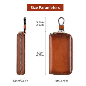 Porte-clés en cuir minimaliste et durable, fermeture ouverte, courte longueur, grande capacité, idéal pour les voyages, pour hommes - Product Image 4