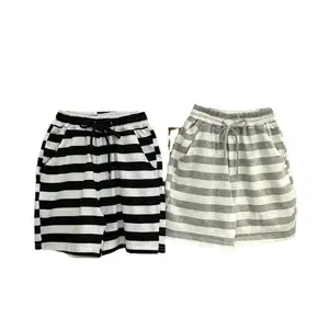 Wholesale High quality Stripe Kid's Breathable shorts children summer loose cotton polyester Casual boys and girls Short Pants