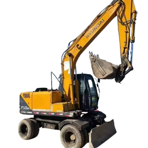 Excavatrice diesel hydraulique de roue de HYUNDAI 150W-7 utilisée par original de taille moyenne avec l'excellent prix bas de condition de travail en vente - Product Image 1