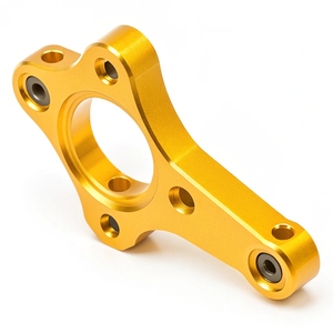 CNC Machined Aluminum Bracket Gold Color Precision Milling Part - Product Image 1