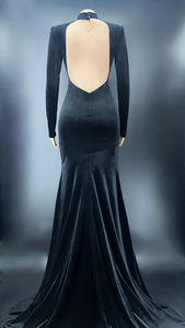 NOVANCE Y2272 Mermaid balo elbise 2022 delikli Out Backless elmas Tailing kadife akşam önlük lüks doğum günü kraliçe elbise - Product Image 6