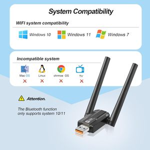 Adaptador <span class=keywords><strong>USB</strong></span> Externo Inalámbrico WiFi 6 de Doble Banda con Antena AX900 BT5.4 900Mbps Compatible con Routers Wi-Fi 6 - Product Image 6