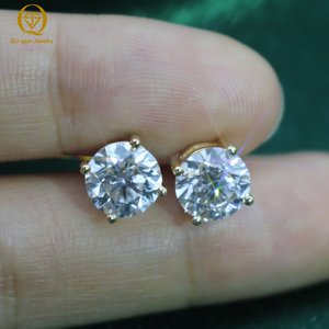 Pendientes de Oro de 18K con Diamantes Cultivados en Laboratorio, Corte Brillante Redondo, Certificación IGI, Joyería de Lujo para Mujer, Boda, Compromiso - Product Image 5