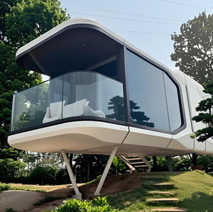 <span class=keywords><strong>Casa</strong></span> de cápsula geodésica de acero ignífugo para acampar, <span class=keywords><strong>hotel</strong></span> o retiro al aire libre, cómoda cabaña para dormir - Product Image 2