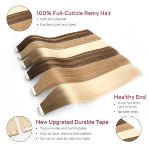 Невидимые светлые бразильские волосы для наращивания 100% девственные волосы Remy Human с лентой в уток с одной нитью - Product Image 4