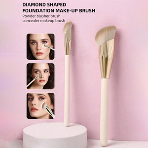 Brocha de Maquillaje Individual de Fibra Sintética con Etiqueta Personalizada para Corrector, Base y Polvo, Herramienta Profesional para Cosméticos Faciales - Product Image 2