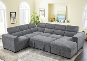 Vendita di Fabbrica: Set di Divani Multifunzionali a U di Grandi Dimensioni con Letto Estraibile e Vano Contenitore per Soggiorno e Appartamento - Product Image 4