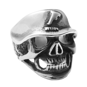 Men's Titanium Steel Hollow <b>Skull</b> <b>Ring</b> Silver Color Punk Style Fashion Jewelry Gift - Product Image 2