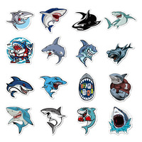 50 pièces de boîte de voyage de bande dessinée de la vie marine, planche à roulettes pour enfants, réfrigérateur, autocollants anti-graffiti requin