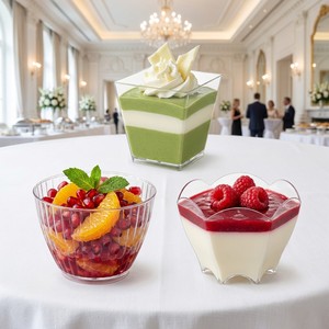 Vasos <span class=keywords><strong>de</strong></span> Plástico PS Cónicos <span class=keywords><strong>de</strong></span> Pared Simple Transparentes para Pasteles, Postres, Mini Contenedores <span class=keywords><strong>de</strong></span> Helado, Mousse, Pudín, para Fiestas, Catering, Desechables - Product Image 1