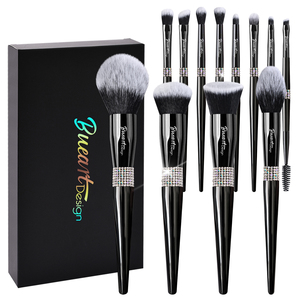 Daily Queen, Nueva Llegada, 12 Piezas, Brochas de Maquillaje de Pelo Sintético con Cristales Brillantes Negros de <span class=keywords><strong>James</strong></span> <span class=keywords><strong>Charles</strong></span>, Marca Privada - Product Image 1