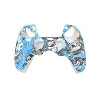 Coque de protection ergonomique en silicone multi-styles pour manette PS5 DualSense, résistante à la transpiration, avec impression par transfert d'eau