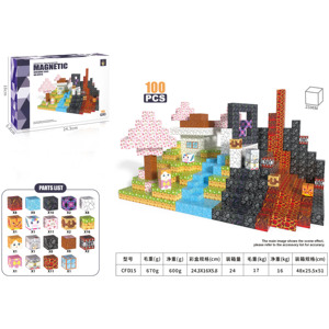 2025 khối xây dựng từ tính xây dựng thế giới của riêng bạn-khối xây dựng giáo dục cho trẻ em 100 chiếc khối lập phương từ tính 2.5cm - Product Image 2