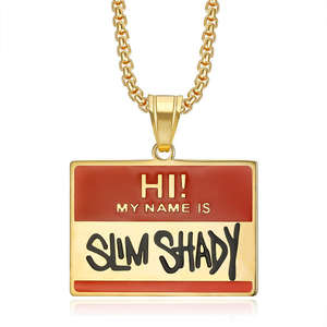 Collier pendentif Hip Hop Slim Shady 2026, en acier inoxydable plaqué or 18 carats, bijoux <span class=keywords><strong>de</strong></span> mode pour hommes et femmes, vente en gros - Product Image 5