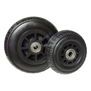 Roues en caoutchouc solide de <span class=keywords><strong>8</strong></span> pouces directes d'usine avec noyau en plastique noir et support de charge silencieux adapté aux chariots - Product Image 4