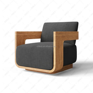 家具セット木製ソファセット屋外家具セット高級チークパティオガーデンソファシングルラウンジチェア - Product Image 4