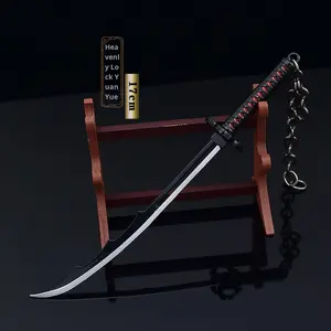 Bleach Anime Merchandise Kurosaki <span class=keywords><strong>Ichigo</strong></span>'s Tenshoku Zangetsu Sword Shogun Kote Full Metal Craft figurita mosquetón llavero - Product Image 3
