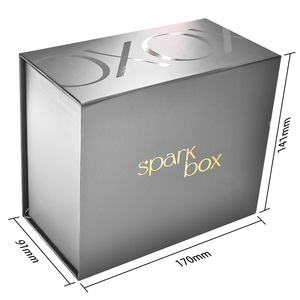 Custom Black High-End <b>Magnetic</b> UV Printed Clamshell Cosmetic Gift <b>Box</b> for Perfume Face Cream Toner Skin Care for Featuring - Product Image 4