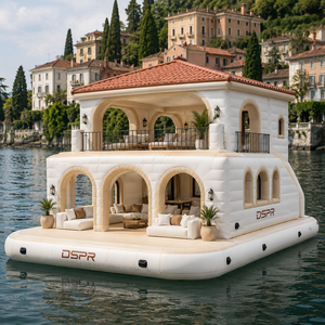 Casa Flotante Inflable de Dos Pisos, con Asientos Interiores y Exteriores, Estabilidad y Flotabilidad para Vacaciones en Islas Tropicales y Recreación en Grupo - Product Image 2