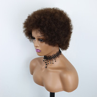 Perruque Afro Grossiste Grande Perruque Bouffante avec Frange sans Colle, Courte Frisée Crépue Moelleuse Synthétique pour Femmes Noires