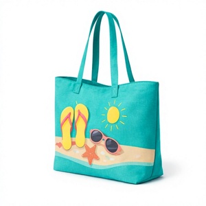Sac fourre-tout en toile de coton souple 12OZ à rayures, idéal pour la plage et les voyages, avec fermeture éclair, vente en gros - Product Image 3