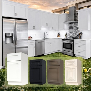 Meuble de cuisine moderne en bois de cerisier/chêne pour projets |   Meubles de cuisine en gros pour les entrepreneurs |   Meubles de cuisine prêts à assembler - Product Image 2