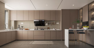 Juego de Muebles de Cocina Modular Completo, Hecho a Medida en China, Muebles de Cocina Modernos de Madera, Gabinete Superior Blanco, Gabinete Inferior Gris - Product Image 2