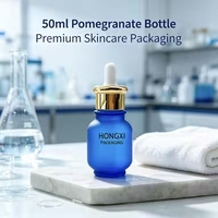50ml Mattierte Granatapfel-Glasflasche mit Pipette, Individuelle Farbe, Kosmetik Ätherisches Öl Serum Hautpflege Verpackungsbehälter