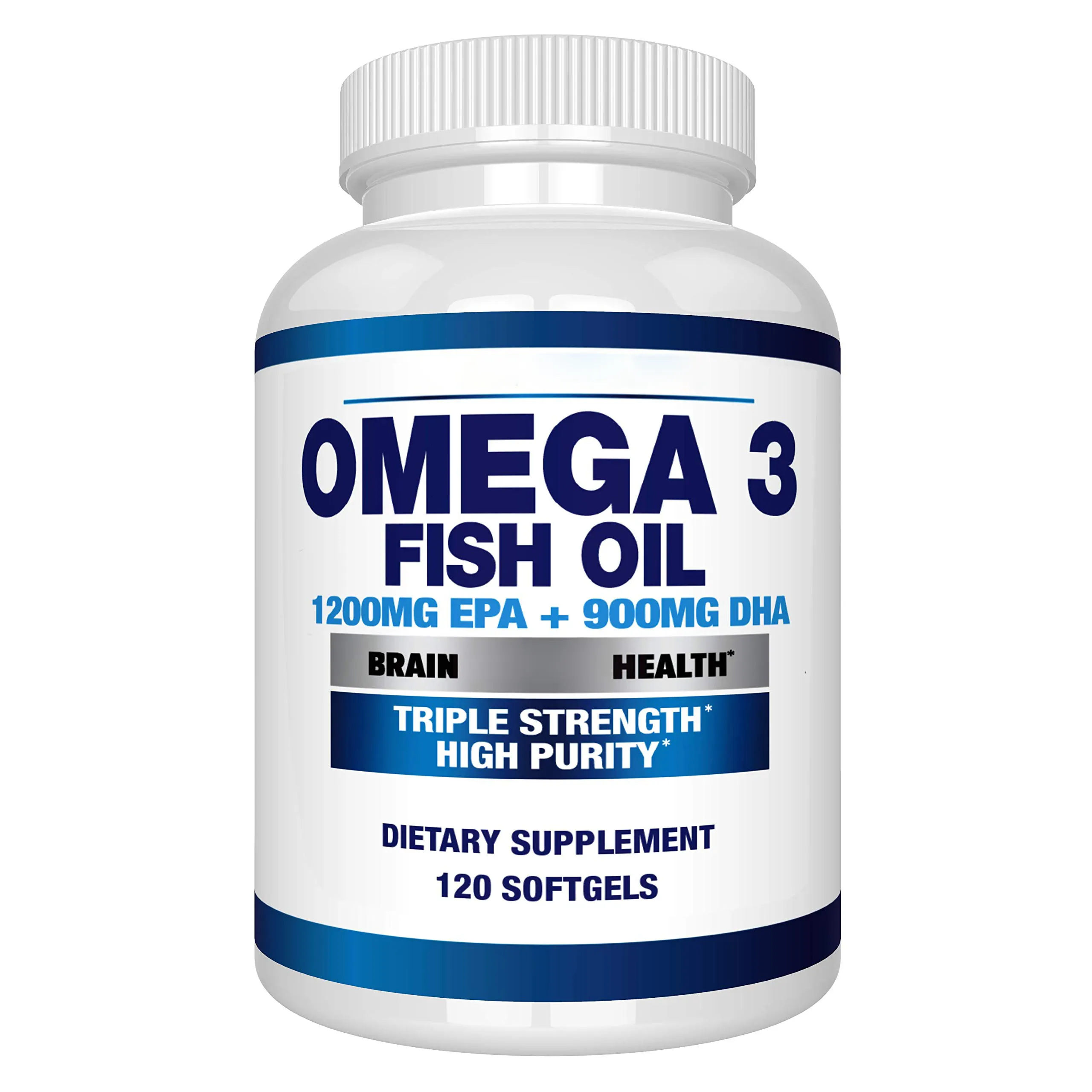 Cápsulas de óleo softgel de peixe natural, suplemento omega 3 com suporte epa & dha, saúde do cérebro e articulação para adultos