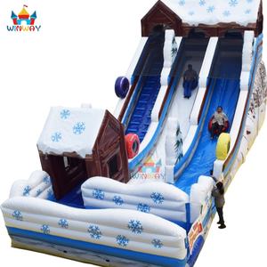 Glissade gonflable en PVC d'hiver à louer pour usage résidentiel et scolaire, glissade de parc aquatique à double voie pour la cour, amusement pour les enfants et les adultes - Product Image 2