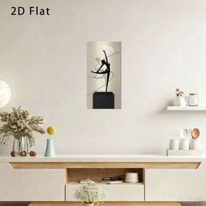 Modern Ballerina Art Canvas Print Rectangle Wall Decoration Black <b>Frame</b> Metal <b>Frameless</b> Panel Medium Size - Product Image 2