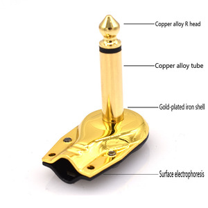 Codo de 90 grados 6,5 Conector de amplificador de micrófono de audio de 2 núcleos grande Enchufe de guitarra <span class=keywords><strong>mono</strong></span> en ángulo - Product Image 2