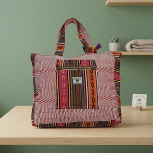 2021 Bohemian Fashion Small Cotton Indian Unisex Bow Flowers Two Handles Pillow Shape <b>Beach</b> <b>Bag</b> - Product Image 4