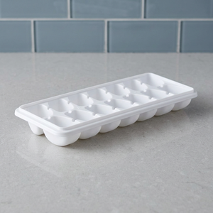 Dynasty Elastic Round Square Plastic Ice Tray 2-Piece Large with Lid Model 1208 14 <b>Cubes</b> for Bar & Party Storage - Product Image 3