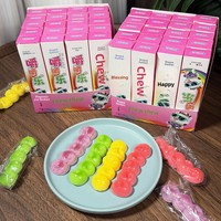 Sucettes colorées fantaisie en forme de bâtonnets longs, saveur fruitée, vente en gros, logo personnalisé, collation pour enfants, bonbons durs