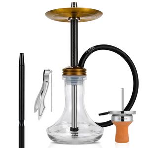 Kitosun <span class=keywords><strong>Rano</strong></span> Chicha Moderne Ensemble de Table avec Tuyaux en Acier Inoxydable, Manchon en Fibre de Carbone et Tuyau en Silicone – Accessoire pour Chicha - Product Image 1